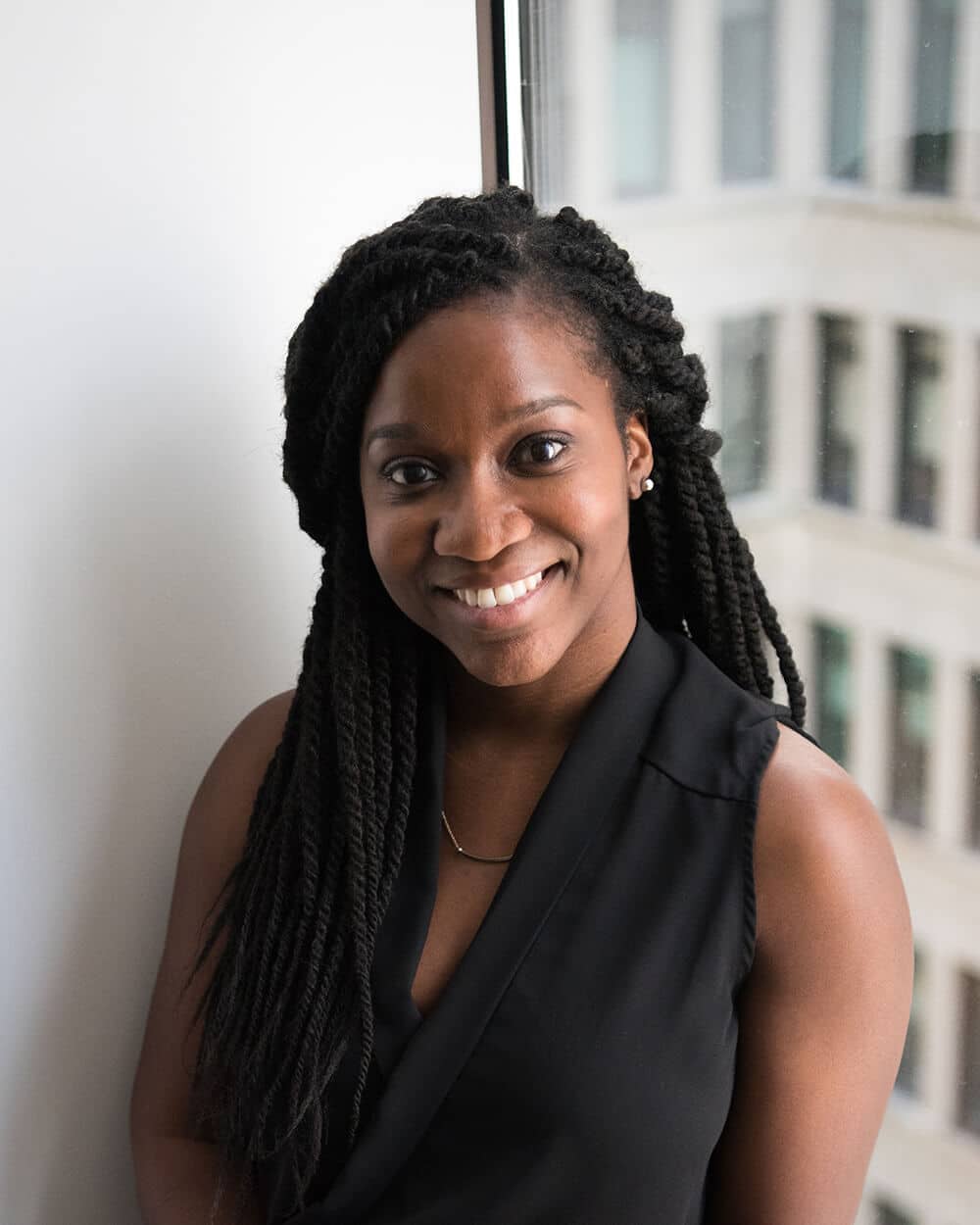 a woman smiling for the camera